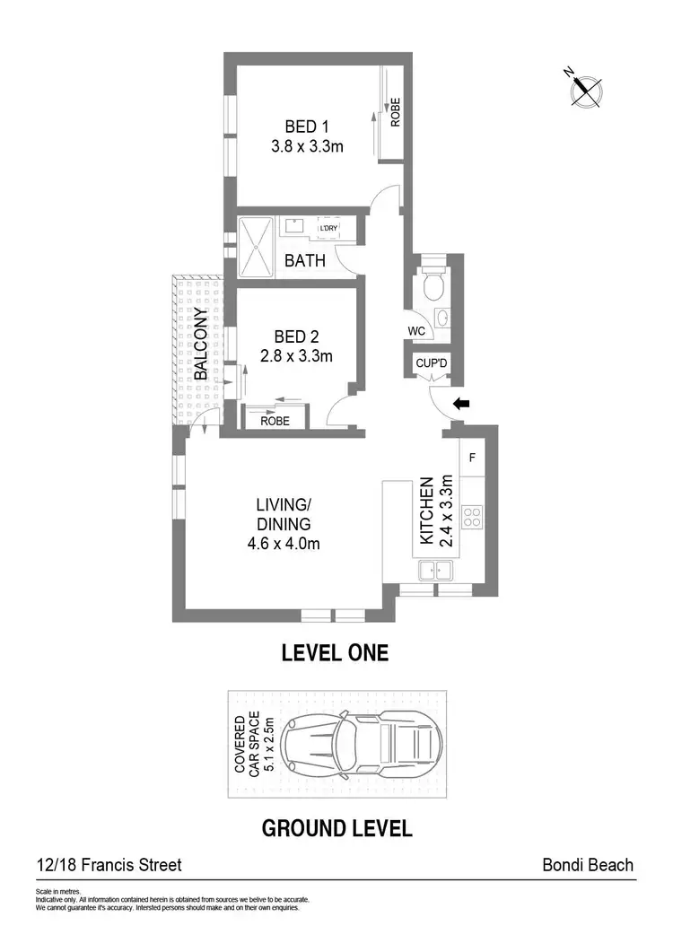 Floorplan of Homely apartment listing, 12/18 Francis Street, Bondi Beach NSW 2026
