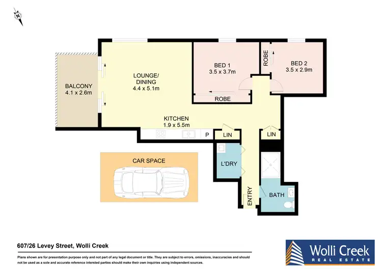 Floorplan of Homely apartment listing, 607/26 Levey Street, Wolli Creek NSW 2205