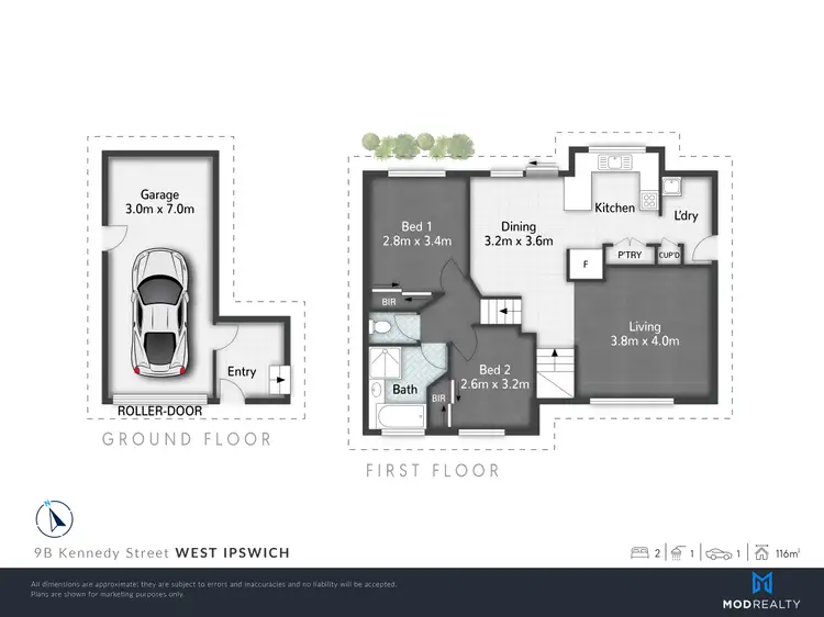 Floorplan of Homely semi-detached listing, 9B Kennedy Street, West Ipswich QLD 4305