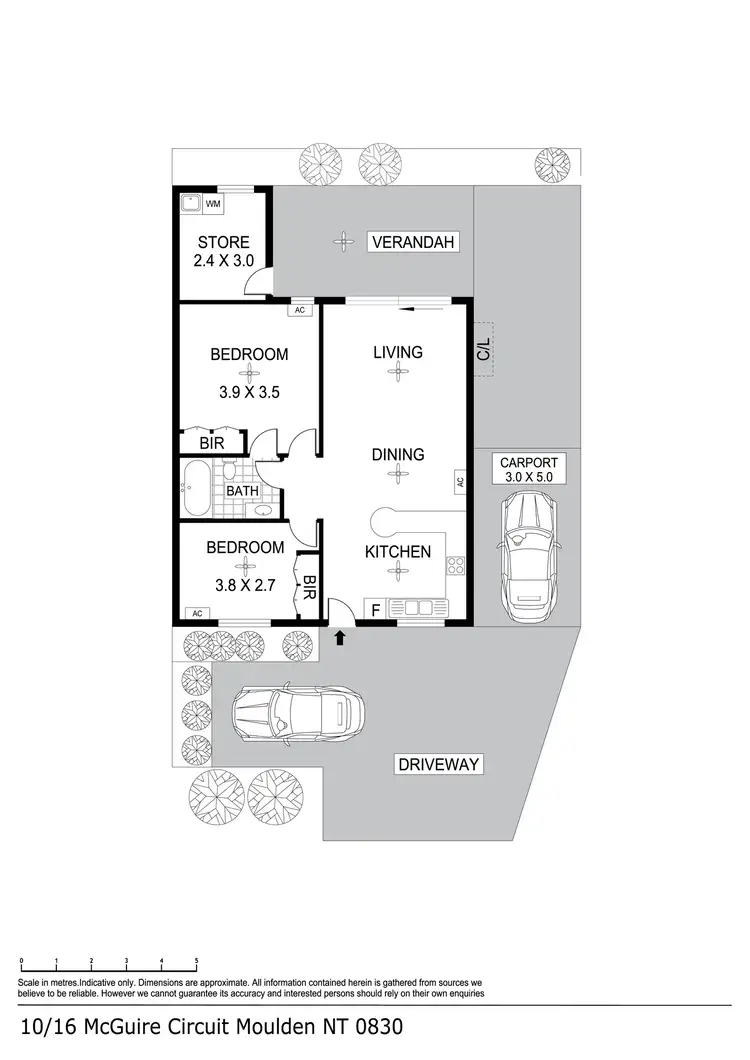 Floorplan of Homely unit listing, 10/16 McGuire Circuit, Moulden NT 830