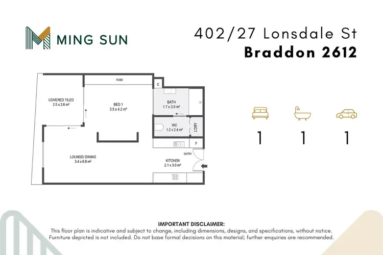 Floorplan of Homely apartment listing, 402/27 Lonsdale Street, Braddon ACT 2612