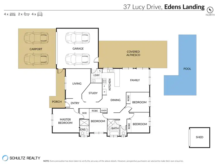 Floorplan of Homely house listing, 37 Lucy Drive, Edens Landing QLD 4207