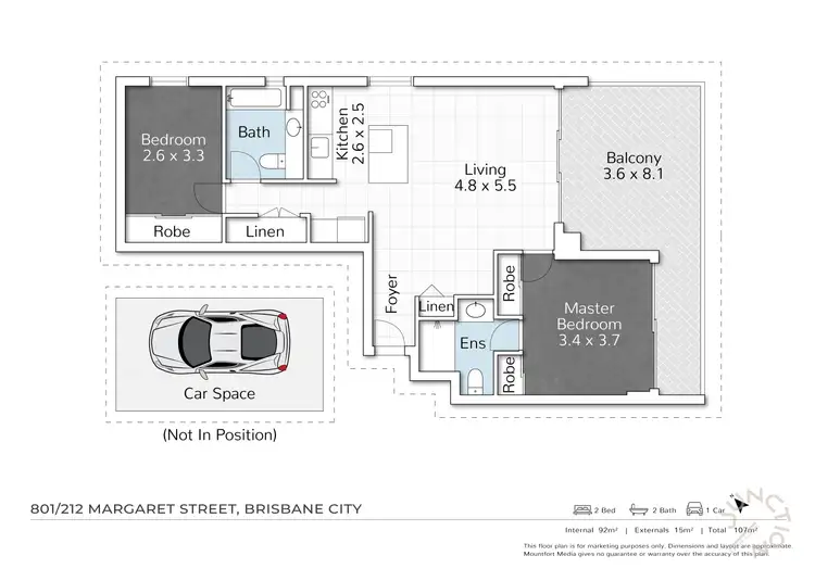 Floorplan of Homely unit listing, 801/212 Margaret Street, Brisbane City QLD 4000