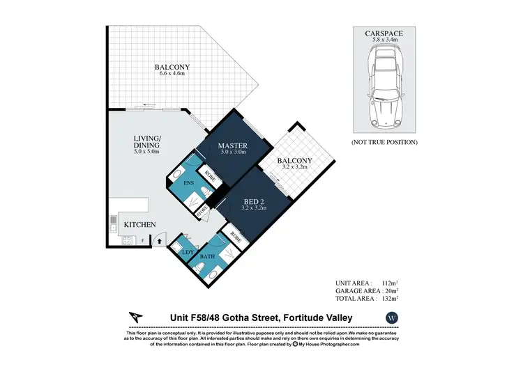 Floorplan of Homely unit listing, F58/41 Gotha Street, Fortitude Valley QLD 4006