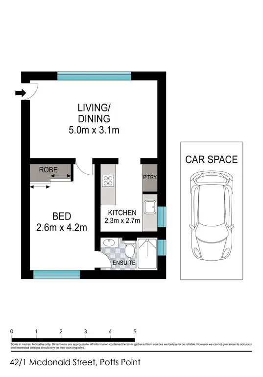 Floorplan of Homely apartment listing, 42/1 McDonald Street, Potts Point NSW 2011