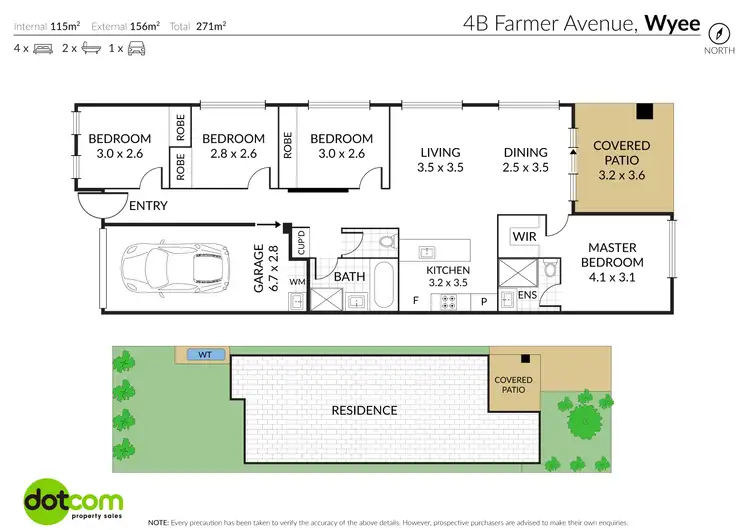 Floorplan of Homely semi-detached listing, 4B Farmer Avenue, Wyee NSW 2259