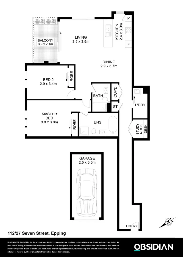 Floorplan of Homely apartment listing, 112/27 Seven Street, Epping NSW 2121