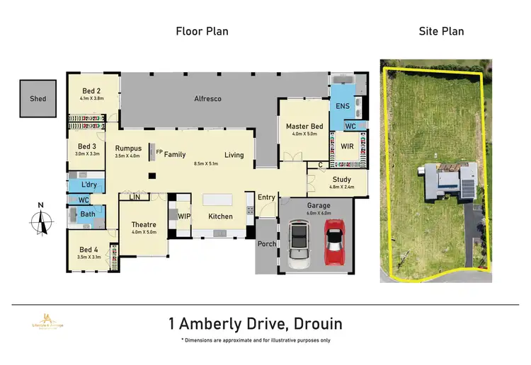 Floorplan of Homely house listing, 1 Amberly Drive, Drouin VIC 3818