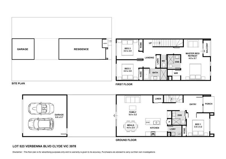 Floorplan of Homely house listing, 48 Verbena Boulevard, Clyde VIC 3978