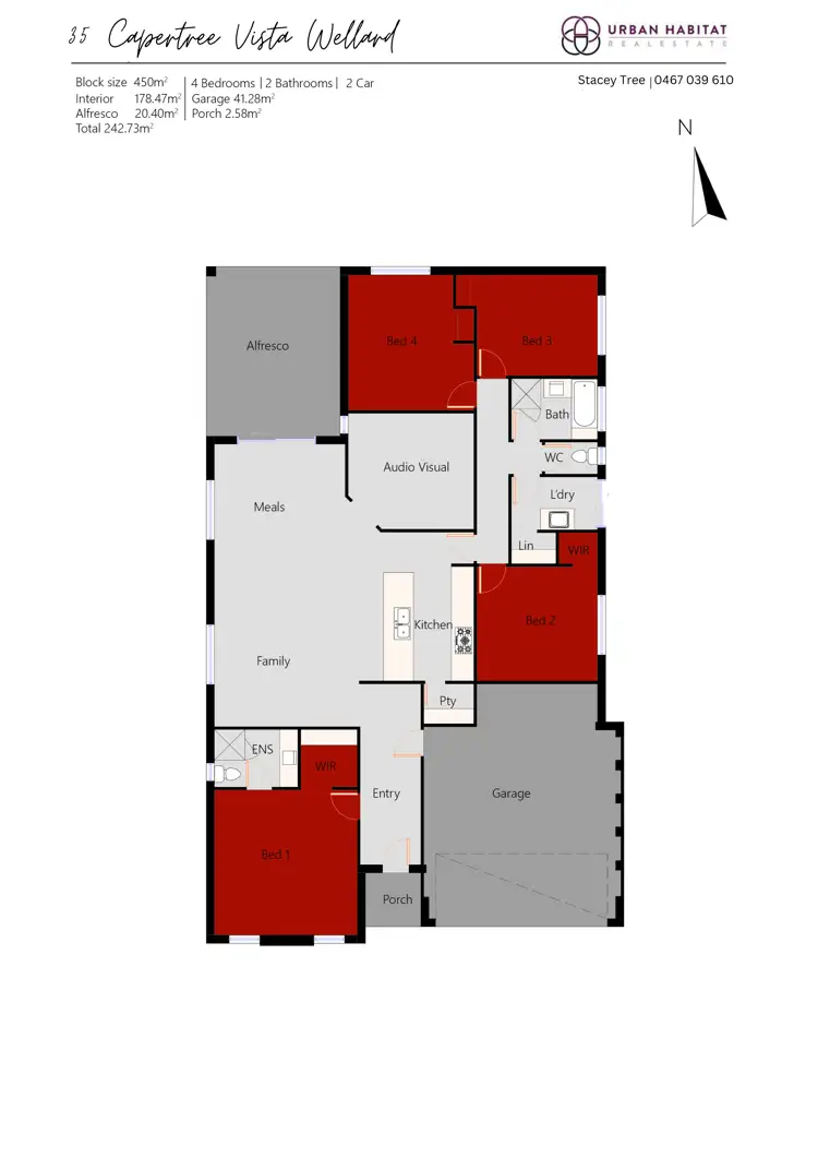 Floorplan of Homely house listing, 35 Capertree Vista, Wellard WA 6170
