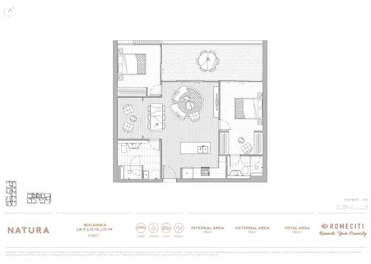 Floorplan of Homely apartment listing, A1807/82 Waterloo Road, Macquarie Park NSW 2113