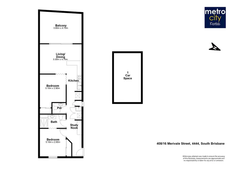 Floorplan of Homely unit listing, 16 Merivale Street, South Brisbane QLD 4101