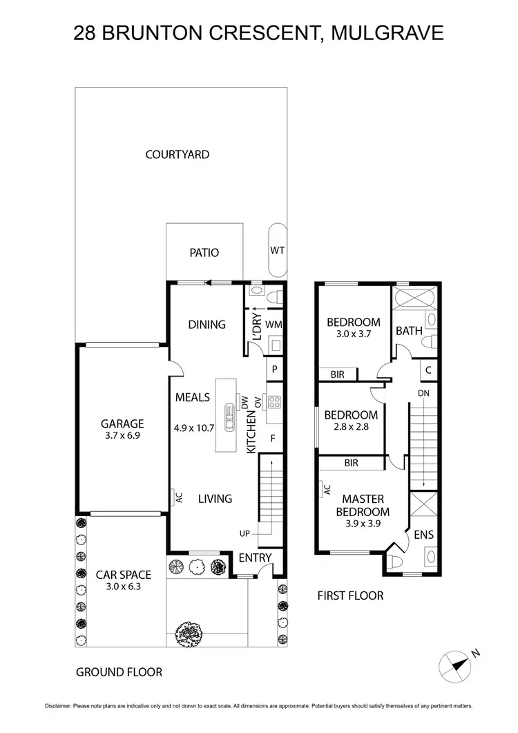 Floorplan of Homely semi-detached listing, 28 Brunton Crescent, Mulgrave VIC 3170