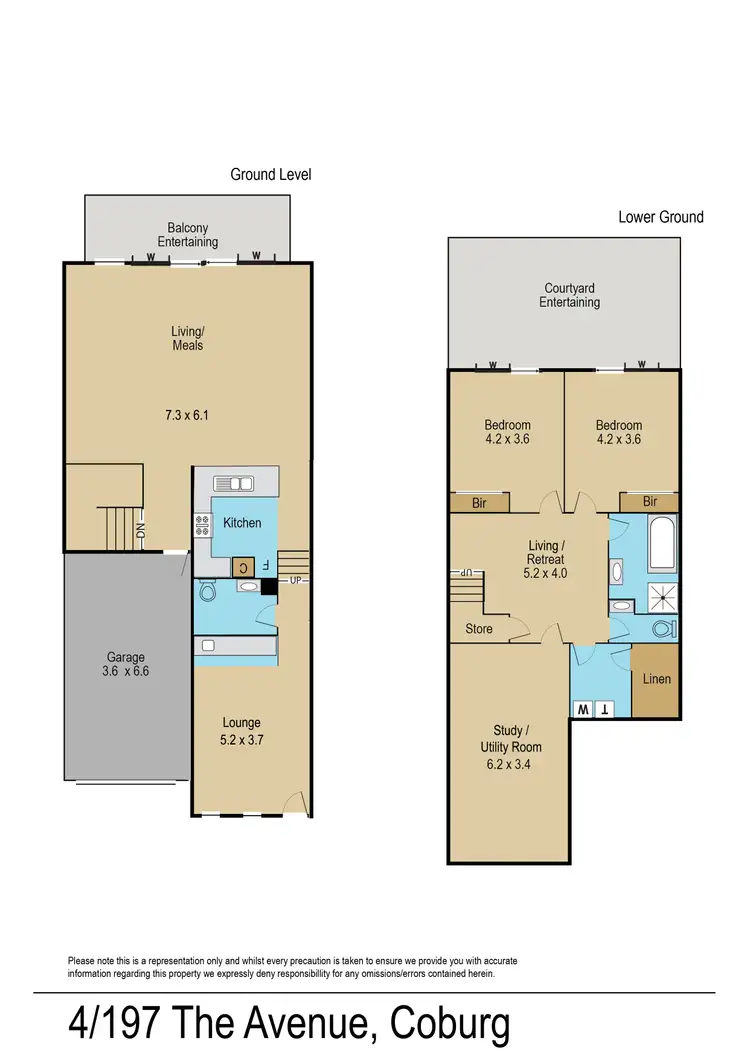 Floorplan of Homely townhouse listing, 4/197 The Avenue, Coburg VIC 3058