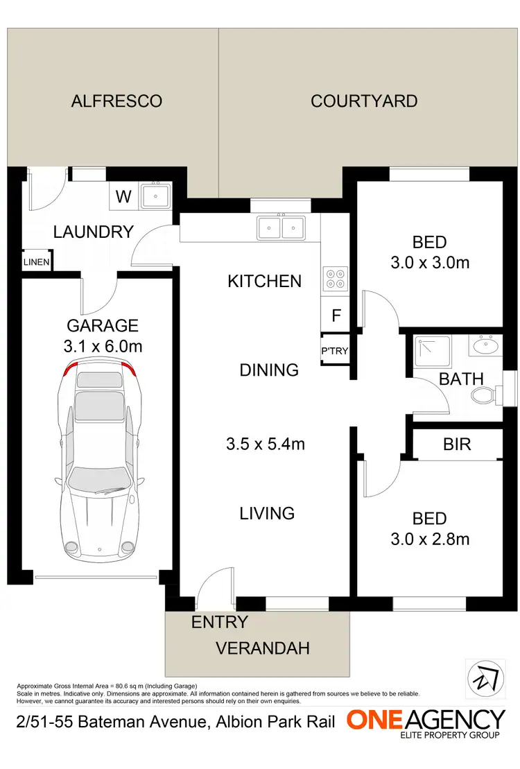 Floorplan of Homely townhouse listing, 2/51-55 Bateman Avenue, Albion Park Rail NSW 2527