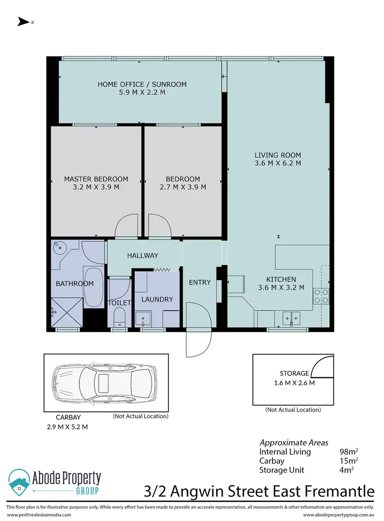 Floorplan of Homely unit listing, 3/2 Angwin Street, East Fremantle WA 6158