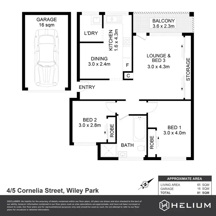 Floorplan of Homely unit listing, 4/5 Cornelia Street, Wiley Park NSW 2195