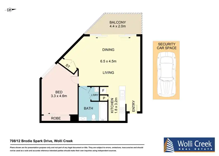 Floorplan of Homely apartment listing, 708/12 Brodie Spark Drive, Wolli Creek NSW 2205