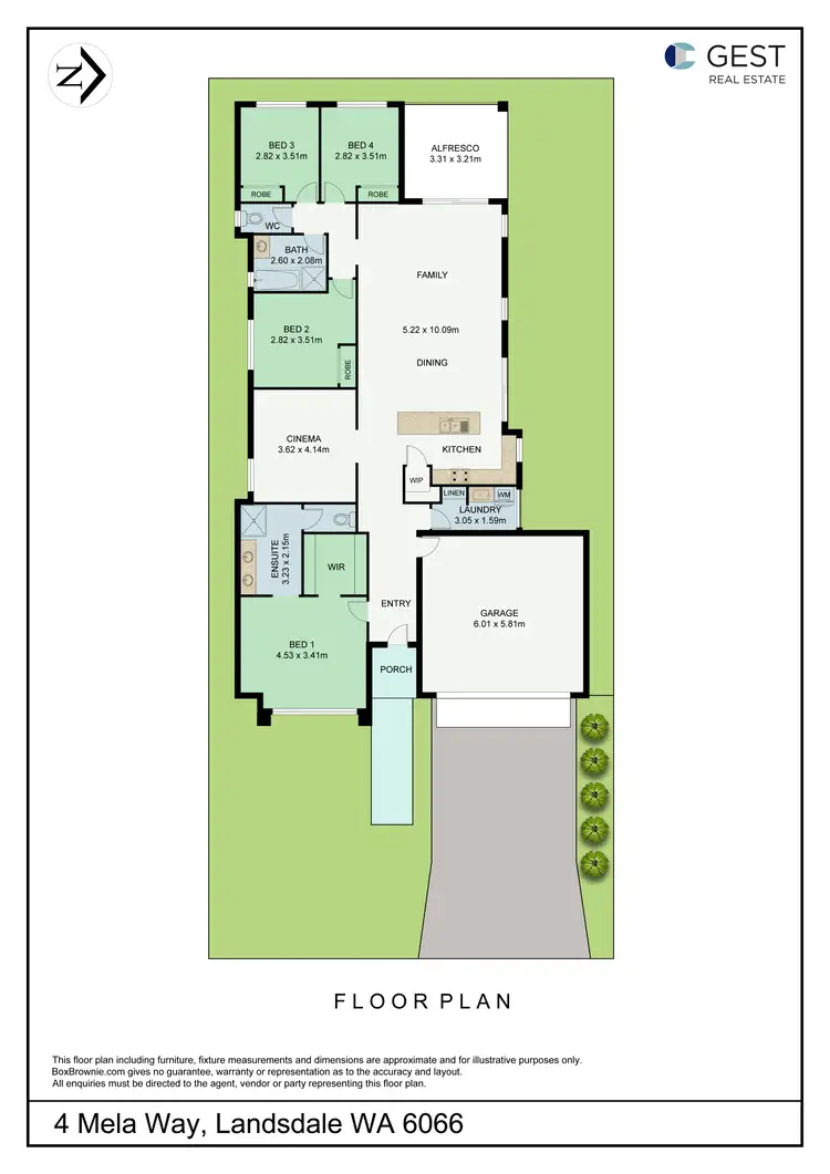 Floorplan of Homely house listing, 4 Mela Way, Landsdale WA 6065