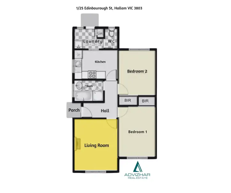 Floorplan of Homely unit listing, 1/25 Edinborough Street, Hallam VIC 3803