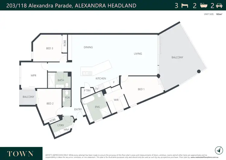 Floorplan of Homely unit listing, 203/118 Alexandra Parade, Alexandra Headland QLD 4572