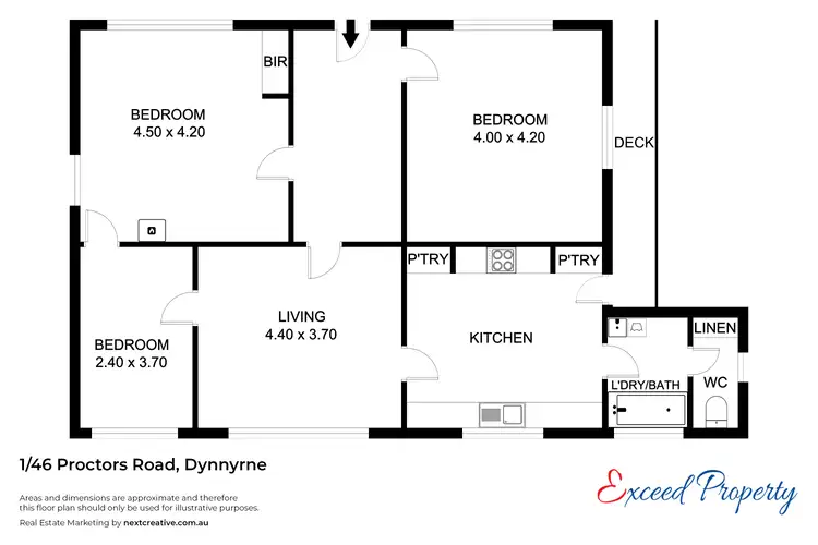 Floorplan of Homely unit listing, 1/46 Proctors Road, Dynnyrne TAS 7005