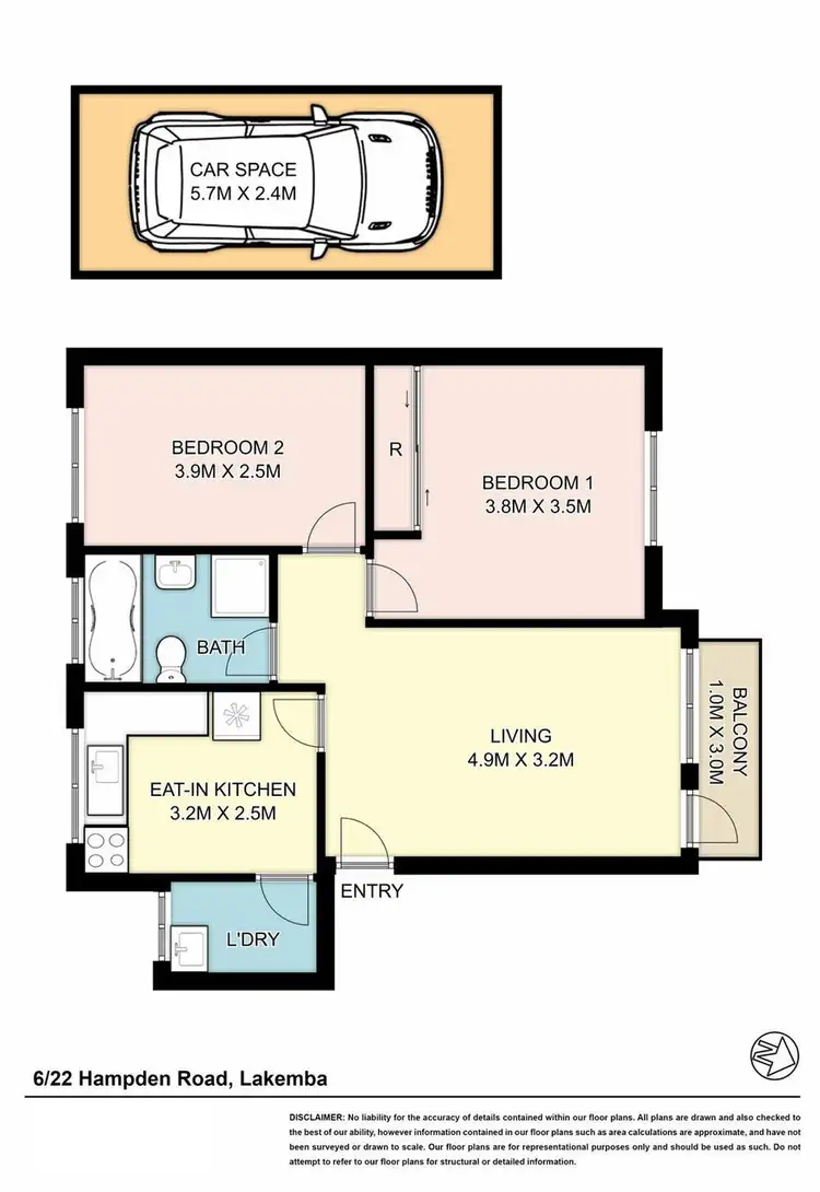 Floorplan of Homely unit listing, 6/22 Hampden Road, Lakemba NSW 2195