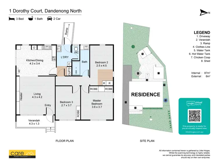 Floorplan of Homely house listing, 1 Dorothy Court, Dandenong North VIC 3175