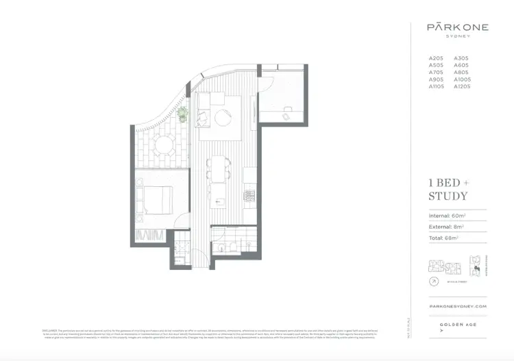 Floorplan of Homely apartment listing, 1Bed+Study Room/80 Waterloo Road (entry via Byfield St), Macquarie Park NSW 2113