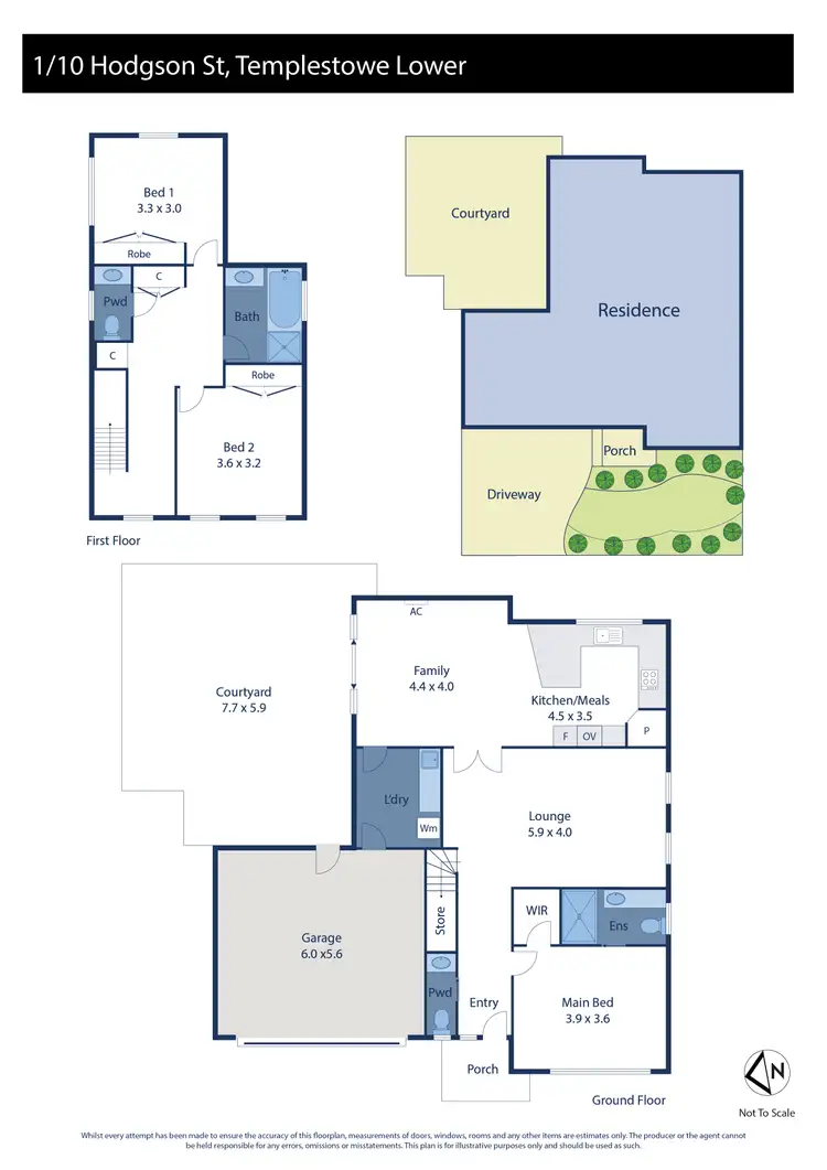 Floorplan of Homely townhouse listing, 1/10 Hodgson Street, Templestowe Lower VIC 3107