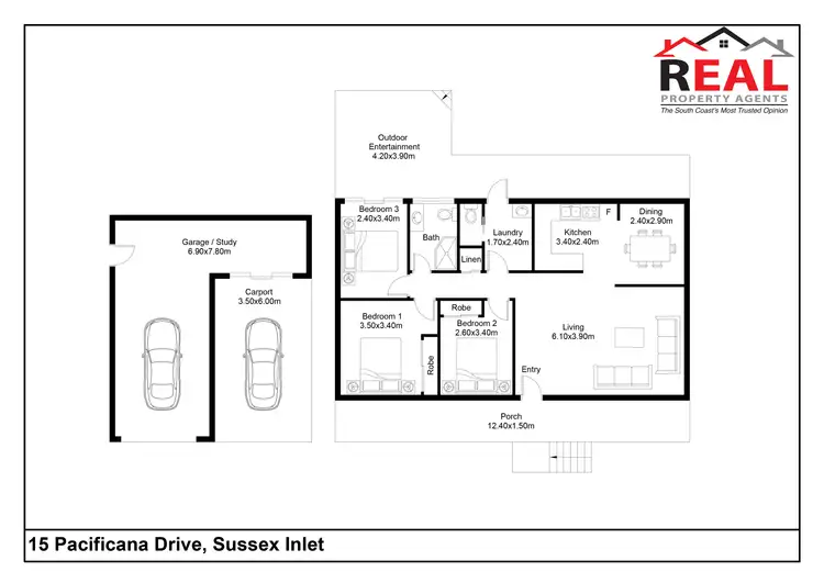 Floorplan of Homely house listing, 15 Pacificana Drive, Sussex Inlet NSW 2540
