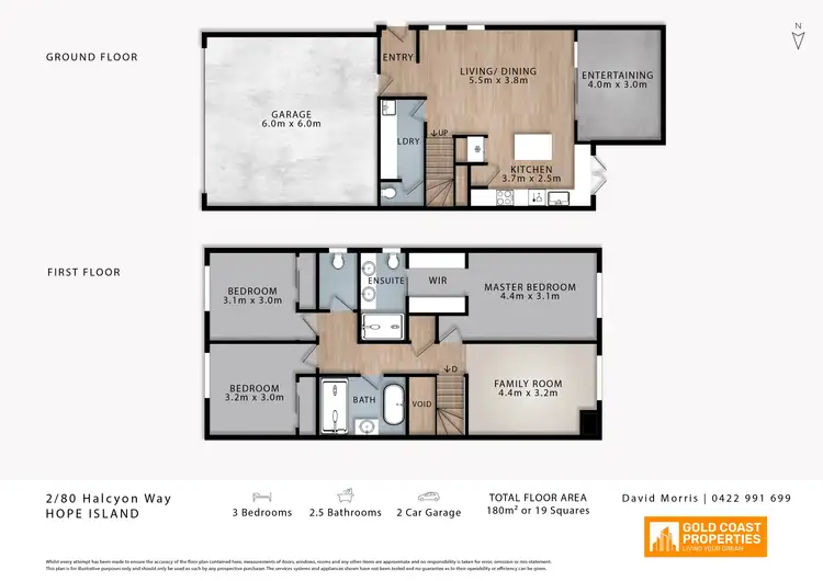 Floorplan of Homely townhouse listing, 2/80 Halcyon Way, Hope Island QLD 4212
