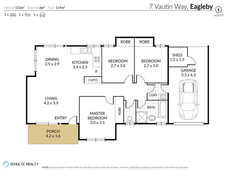 Floorplan of Homely house listing, 7 Vautin Way, Eagleby QLD 4207