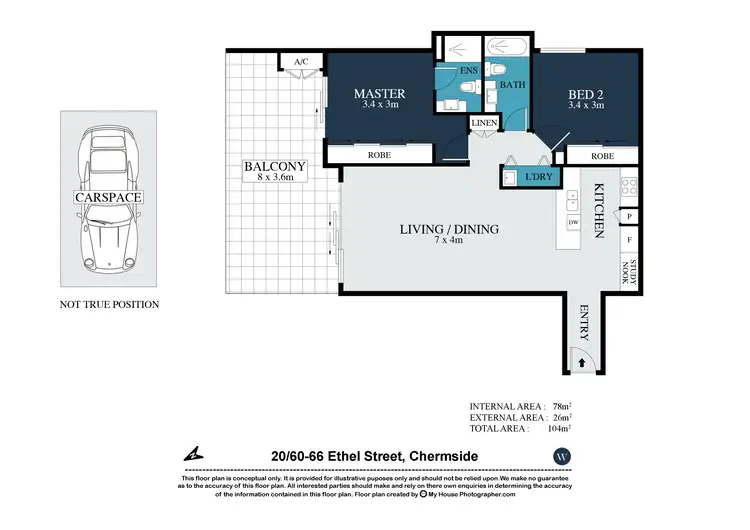 Floorplan of Homely unit listing, 20/60-66 Ethel Street, Chermside QLD 4032