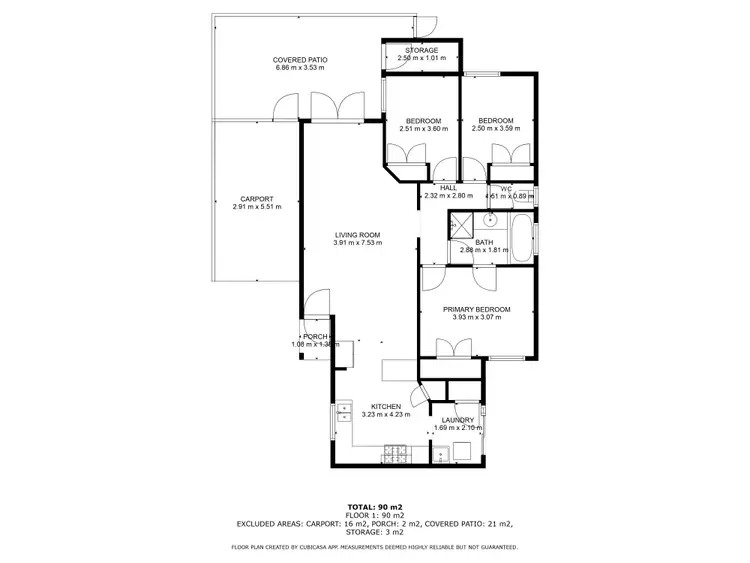 Floorplan of Homely unit listing, 4/135 Burt Street, Boulder WA 6432