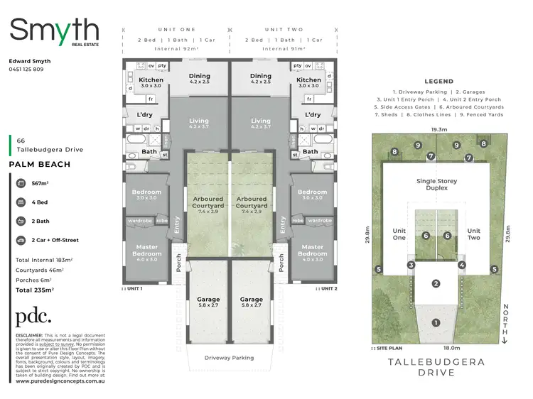 Floorplan of Homely semi-detached listing, 66 Tallebudgera Drive, Palm Beach QLD 4221