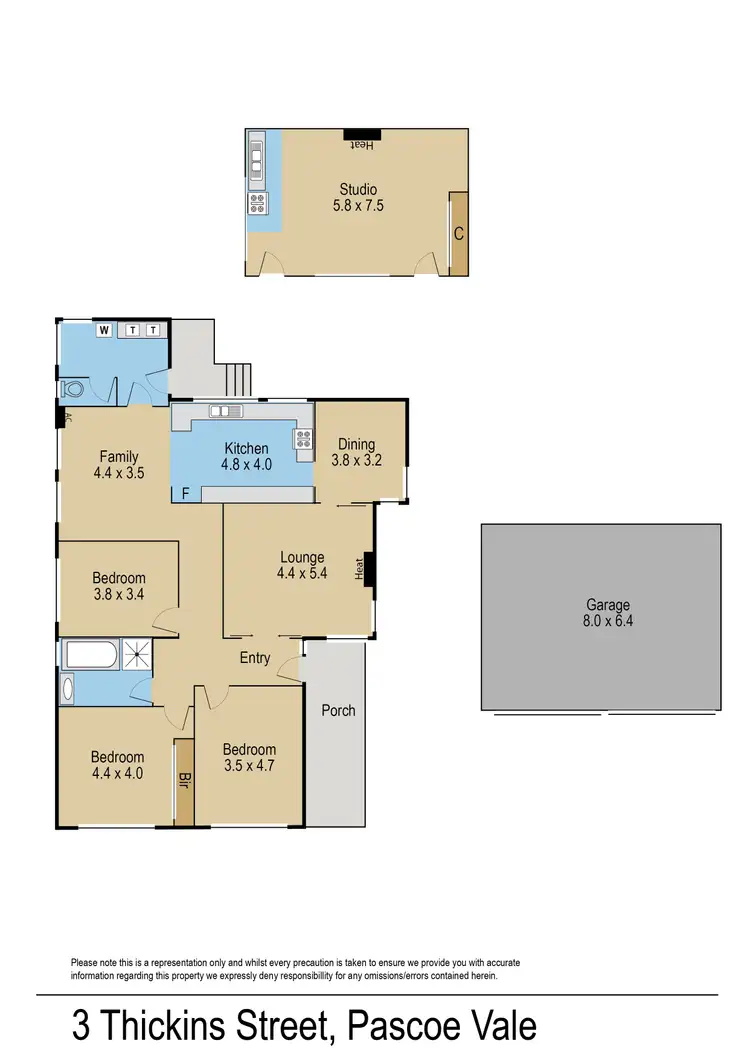 Floorplan of Homely house listing, 3 Thickins Street, Pascoe Vale VIC 3044