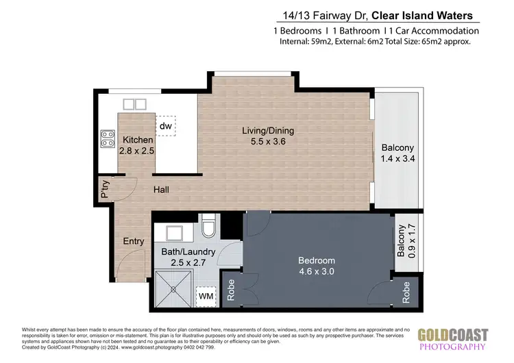 Floorplan of Homely apartment listing, 14/13 Fairway Drive, Clear Island Waters QLD 4226
