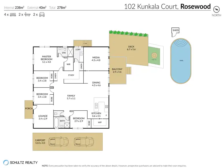 Floorplan of Homely house listing, 102 Kunkala Court, Rosewood QLD 4340