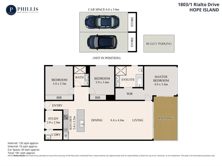 Floorplan of Homely apartment listing, 1803/1 Rialto Quay Drive, Hope Island QLD 4212