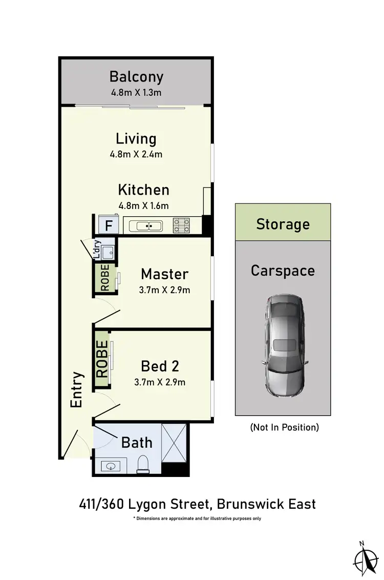 Floorplan of Homely apartment listing, 411/360 Lygon Street, Brunswick East VIC 3057