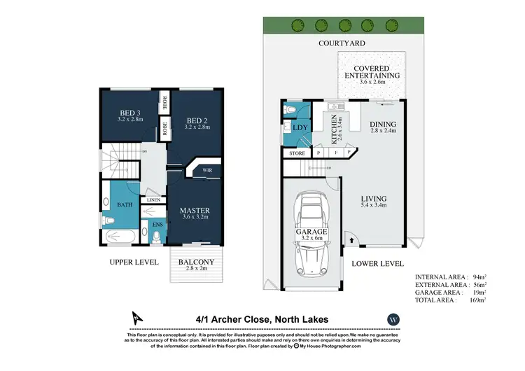Floorplan of Homely townhouse listing, 4/1 Archer Close, North Lakes QLD 4509