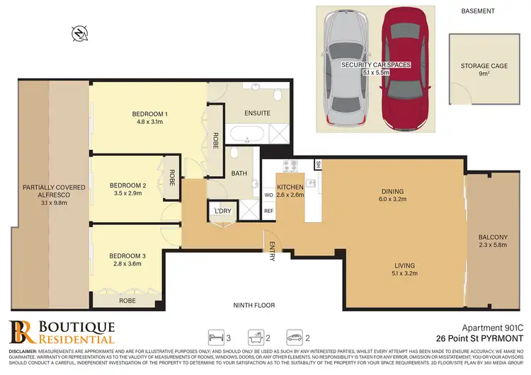 Floorplan of Homely apartment listing, C901/26 Point Street, Pyrmont NSW 2009