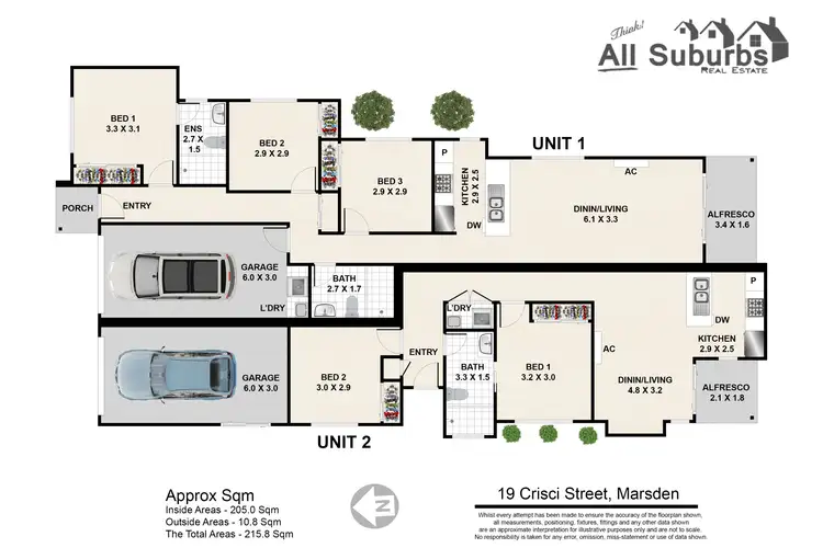 Floorplan of Homely semi-detached listing, 19 Crisci Street, Marsden QLD 4132