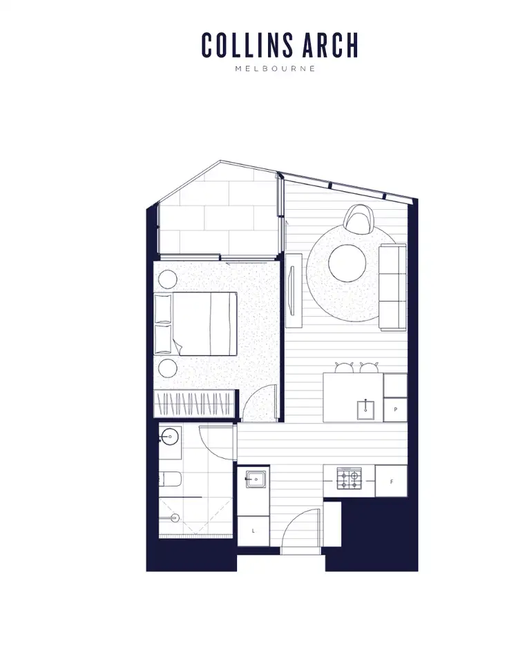 Floorplan of Homely apartment listing, 2608/433 Collins Street, Melbourne VIC 3000