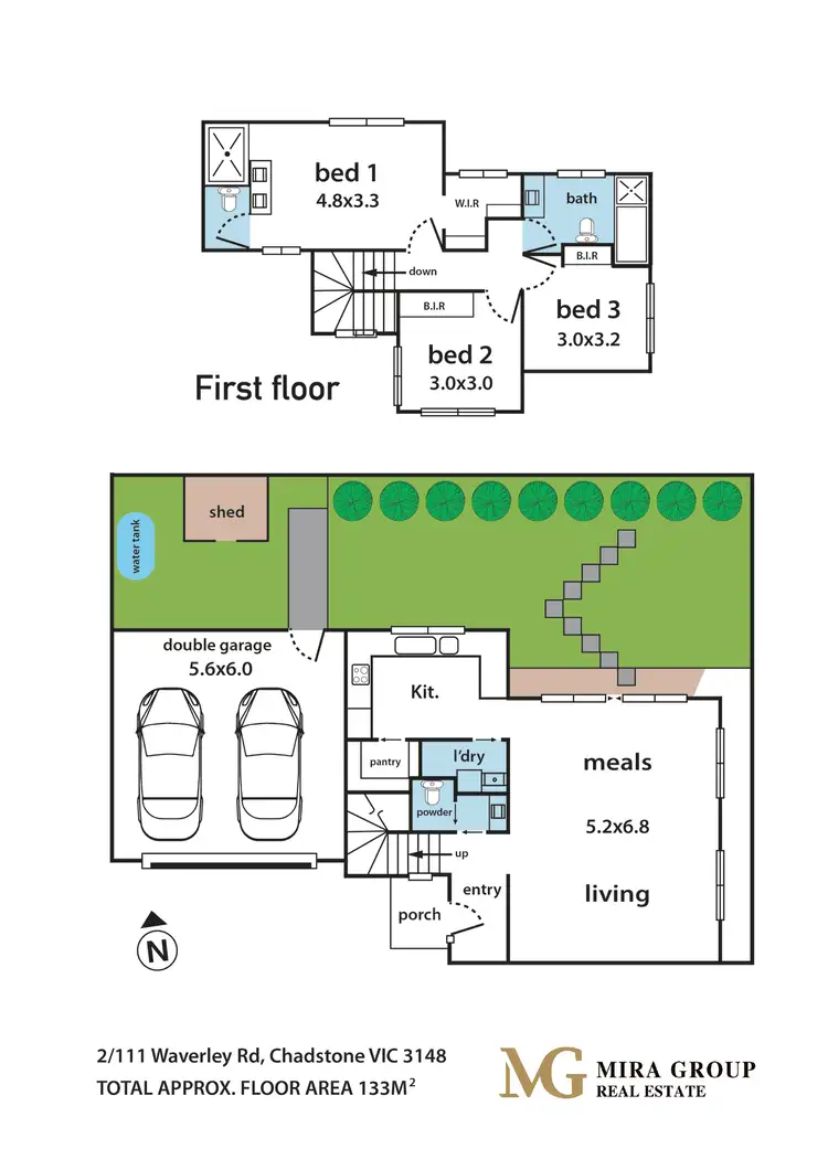 Floorplan of Homely townhouse listing, Unit 2/111 Waverley Road, Chadstone VIC 3148