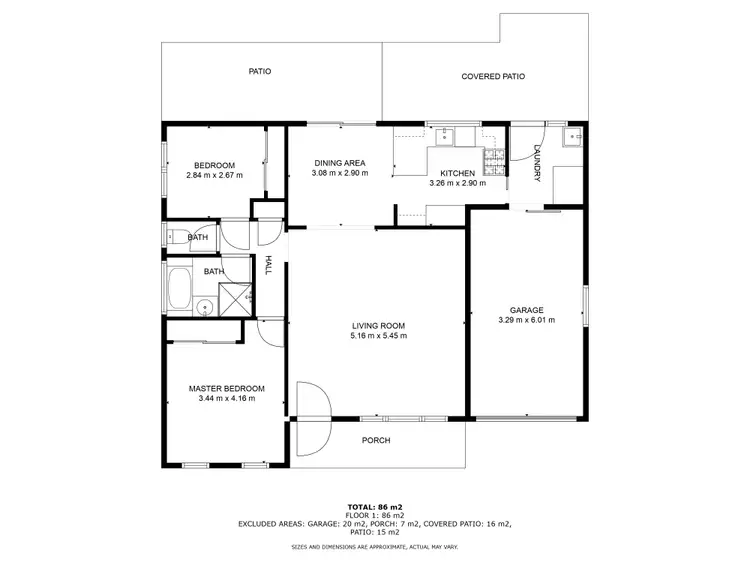Floorplan of Homely townhouse listing, 1/461 Kaitlers Road, Lavington NSW 2641