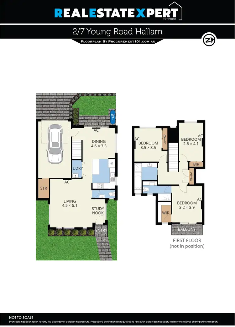 Floorplan of Homely townhouse listing, 2/7 Young Road, Hallam VIC 3803