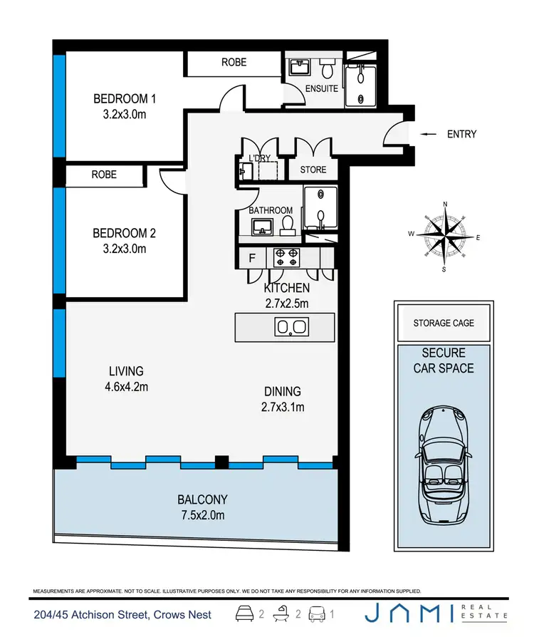 Floorplan of Homely apartment listing, 204/45 Atchison Street, Crows Nest NSW 2065