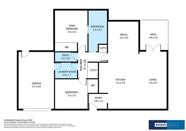 Floorplan of Homely unit listing, 2/65 Mitchell Street, Echuca VIC 3564